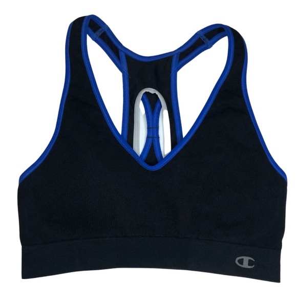 Champion Other - Champion Black Sports Bra w/ Blue and White Trim M